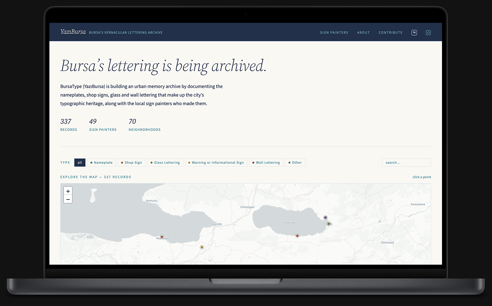 YazıBursa homepage and welcome screen